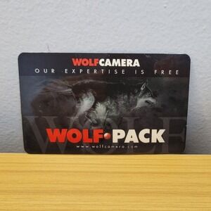 Vintage Wolf Camera Membership Card Wolf Pack www.wolfcamera.com